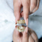 Anillo de boda con diseño floral de diamantes naturales con certificado