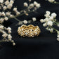 Anillo de boda con diseño floral de diamantes naturales con certificado