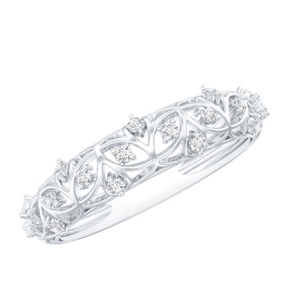 Certified Diamond Filigree Wedding Band for Women