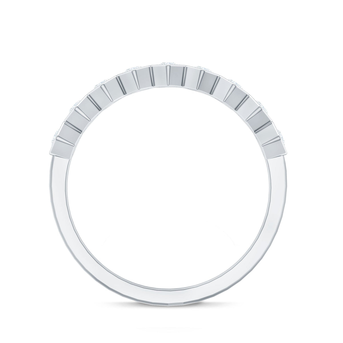 Real Diamond Hexagon Half Eternity Ring for Women