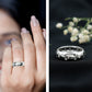 Scatter Moissanite Wedding Wide Band Ring