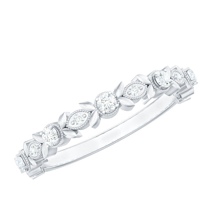 Anillo de boda de diamantes inspirado en la naturaleza