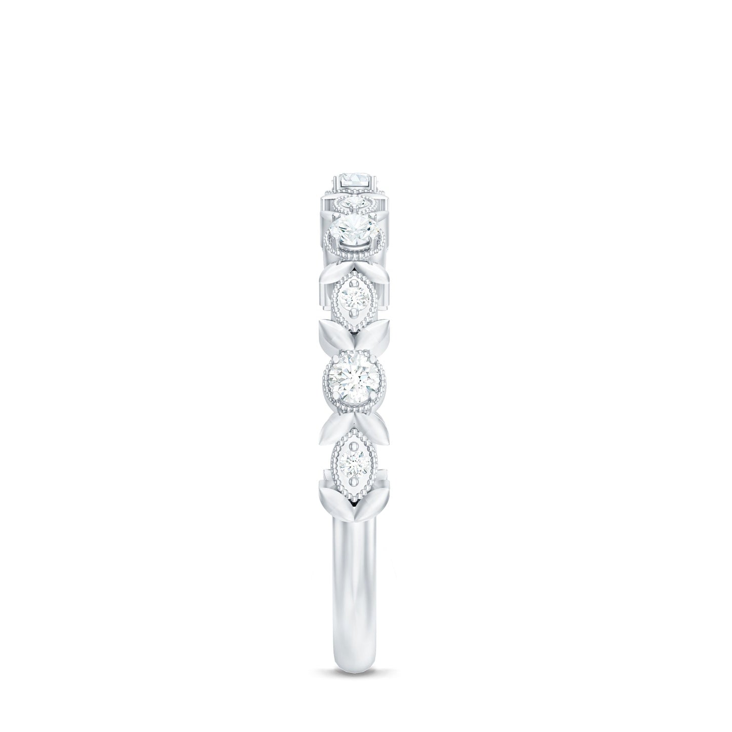 Anillo de boda de diamantes inspirado en la naturaleza
