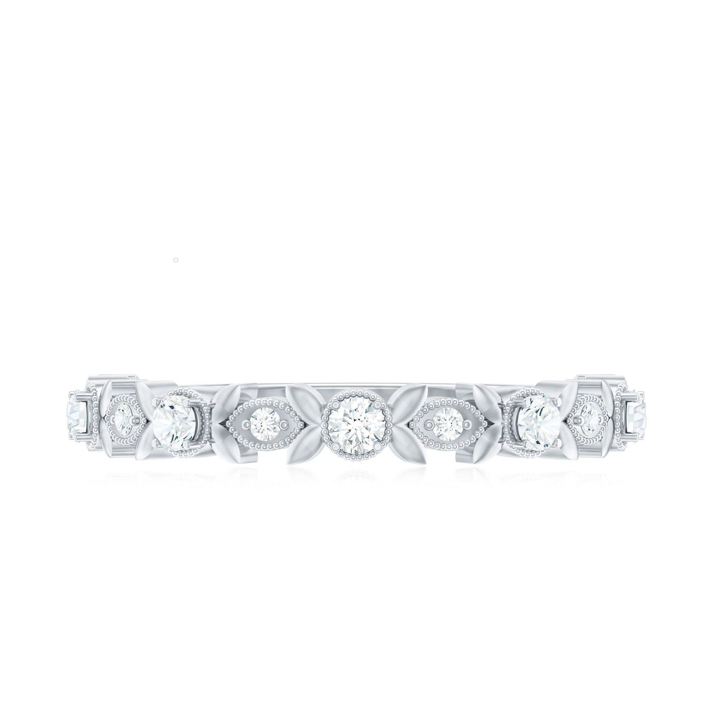 Anillo de boda de diamantes inspirado en la naturaleza