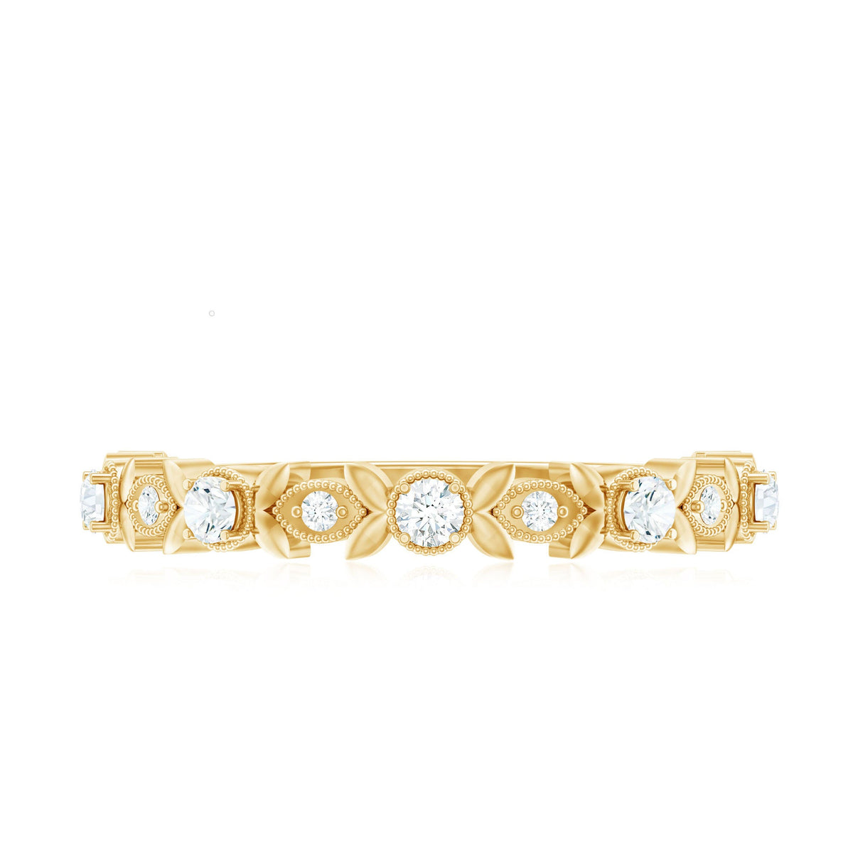 Anillo de boda de diamantes inspirado en la naturaleza