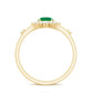 Anillo de Promesa de Esmeralda de Talla Redonda de 0.4 Quilates con Halo de Diamantes
