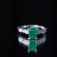 Vintage Inspired 1 Carat Emerald Cut Emerald Engagement Ring with Diamonds
