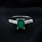 Vintage Inspired 1 Carat Emerald Cut Emerald Engagement Ring with Diamonds