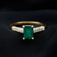 Vintage Inspired 1 Carat Emerald Cut Emerald Engagement Ring with Diamonds