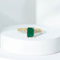 Vintage Inspired 1 Carat Emerald Cut Emerald Engagement Ring with Diamonds