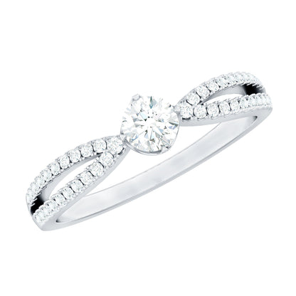 Diamond Solitaire Engagement Ring With Split Shank