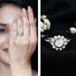 Certified Moissanite Bezel Set Engagement Ring