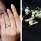 0.9 Carat Certified Round Moissanite Bypass Engagement Ring