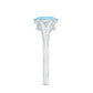 Genuine 1 Carat Oval Aquamarine Engagement Ring with Diamond Split Shank