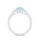 Genuine 1 Carat Oval Aquamarine Engagement Ring with Diamond Split Shank