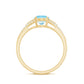 Genuine 1 Carat Oval Aquamarine Engagement Ring with Diamond Split Shank