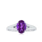 1 Carat Oval Amethyst Solitaire Engagement Ring with Diamond Split Shank