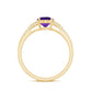 1 Carat Oval Amethyst Solitaire Engagement Ring with Diamond Split Shank