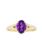 1 Carat Oval Amethyst Solitaire Engagement Ring with Diamond Split Shank