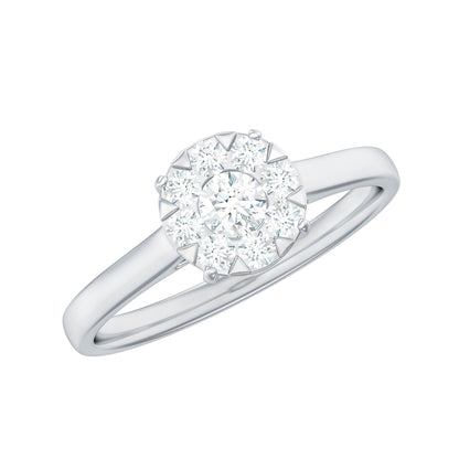 Natural Diamond Promise Ring in Illusion Set