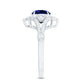 Certified 2.7 Carat Lab Grown Blue Sapphire Flower Engagement Ring with Diamond