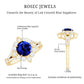 Certified 2.7 Carat Lab Grown Blue Sapphire Flower Engagement Ring with Diamond