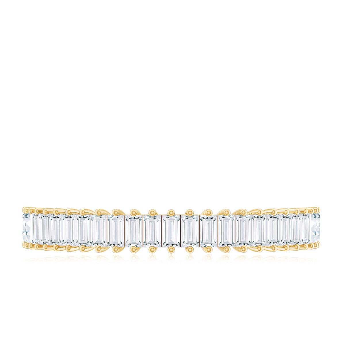Natural Baguette Diamond Half Eternity Ring for Anniversary