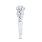 Vintage Style Diamond Engagement Ring with Bypass Shank