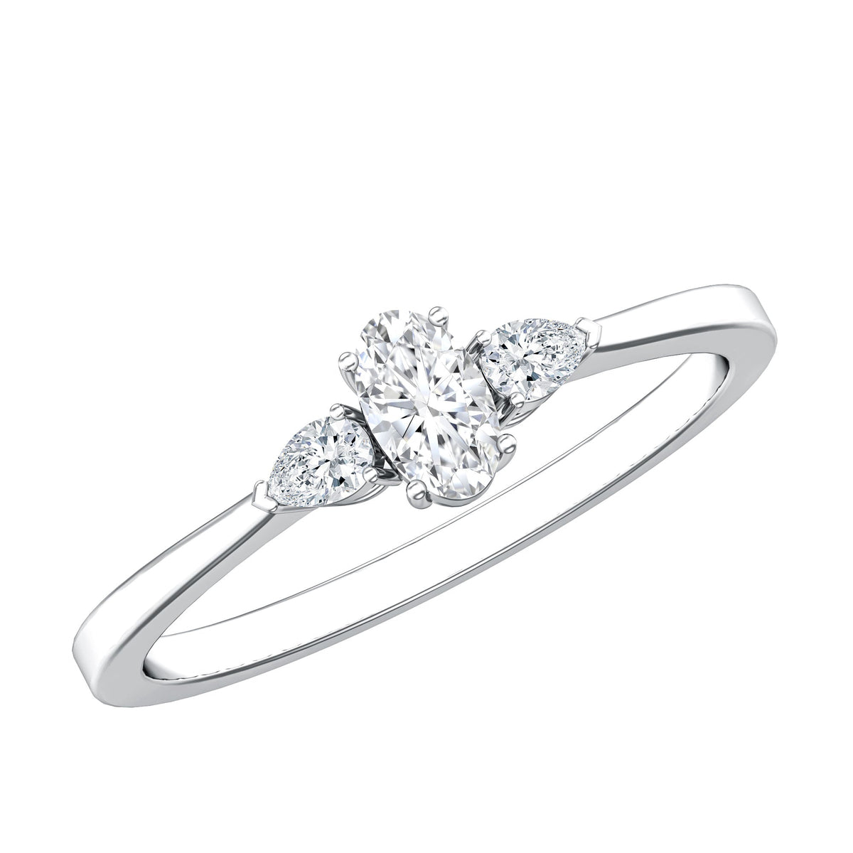 Real Diamond 3 Stone Promise Ring for Valentines