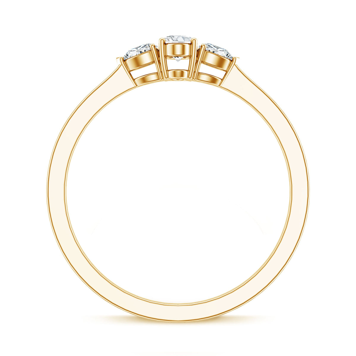 Real Diamond 3 Stone Promise Ring for Valentines