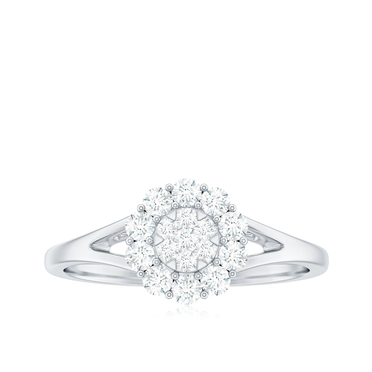 Certified Real Diamond Cluster Ring with Halo
