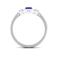 Real Blue Sapphire Princess Cut Blue Sapphire Engagement Ring with Diamond