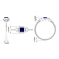 Real Blue Sapphire Princess Cut Blue Sapphire Engagement Ring with Diamond
