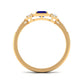 Real Blue Sapphire Princess Cut Blue Sapphire Engagement Ring with Diamond