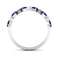 Anillo de Media Alianza con Zafiro Azul Baguette y Diamantes Genuinos