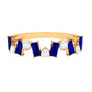 Anillo de Media Alianza con Zafiro Azul Baguette y Diamantes Genuinos