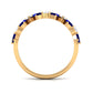 Anillo de Media Alianza con Zafiro Azul Baguette y Diamantes Genuinos