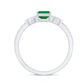 Natural 1.2 Carat Emerald Cut Emerald Diamond Engagement Ring with Celtic Knot
