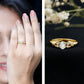 Natural Oval Cut Diamond Solitaire Engagement Ring