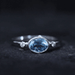 Bezel Set Aquamarine and Diamond East West Engagement Ring