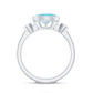 Bezel Set Aquamarine and Diamond East West Engagement Ring