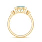 Bezel Set Aquamarine and Diamond East West Engagement Ring