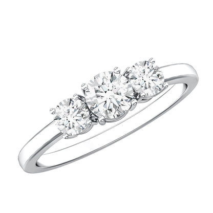 Natural Diamond 3 Stone Engagement Ring with Certificate