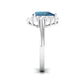 1.7 Carat Pear Shape London Blue Topaz Halo Engagement Ring with Diamond