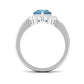 1.7 Carat Pear Shape London Blue Topaz Halo Engagement Ring with Diamond