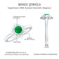 Natural Bezel Set 0.4 Carat Emerald Flower Engagement Ring with Diamond