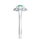 Natural Bezel Set 0.4 Carat Emerald Flower Engagement Ring with Diamond