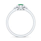 Natural Bezel Set 0.4 Carat Emerald Flower Engagement Ring with Diamond