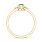 Natural Bezel Set 0.4 Carat Emerald Flower Engagement Ring with Diamond