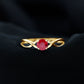 Natural 0.6 Carat Ruby Promise Ring with Crossover Shank